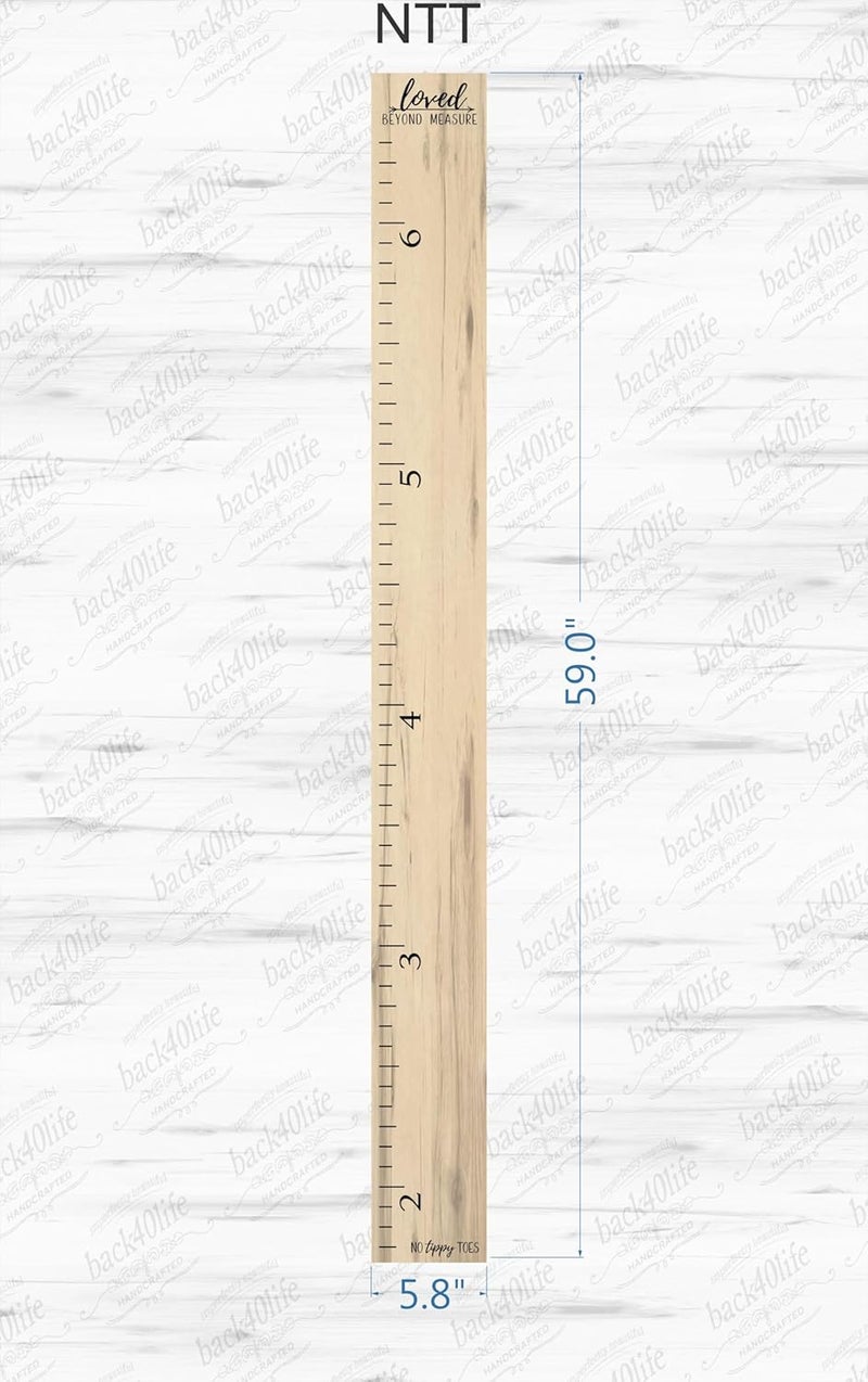 Back40Life Farmhouse Style Wooden Kids Growth Chart Ruler for Boys and Girls (Rustic Brown - NTT) - Image 3